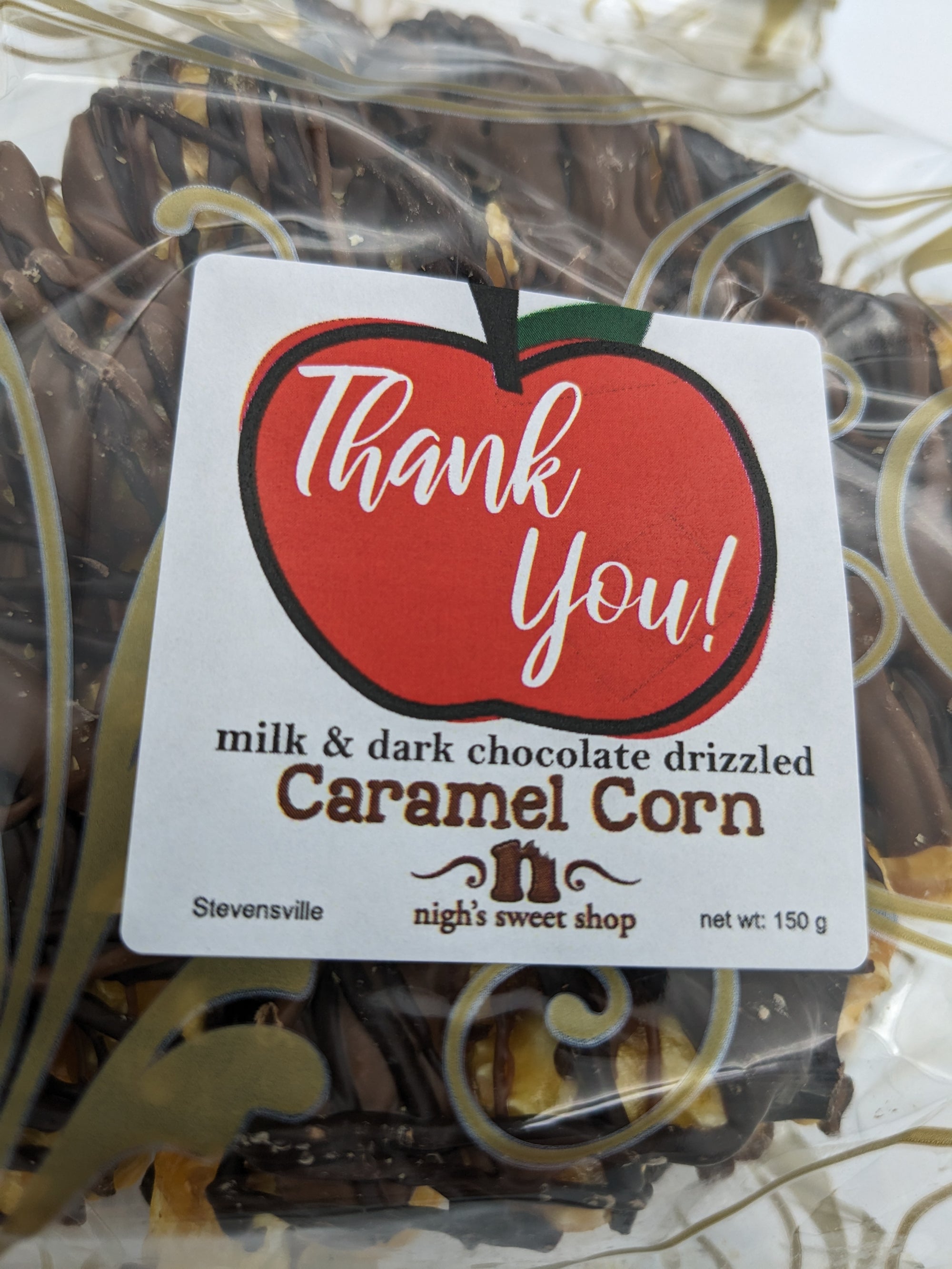 Sm. Chocolate Drizzled Caramel Corn with Teacher Tag