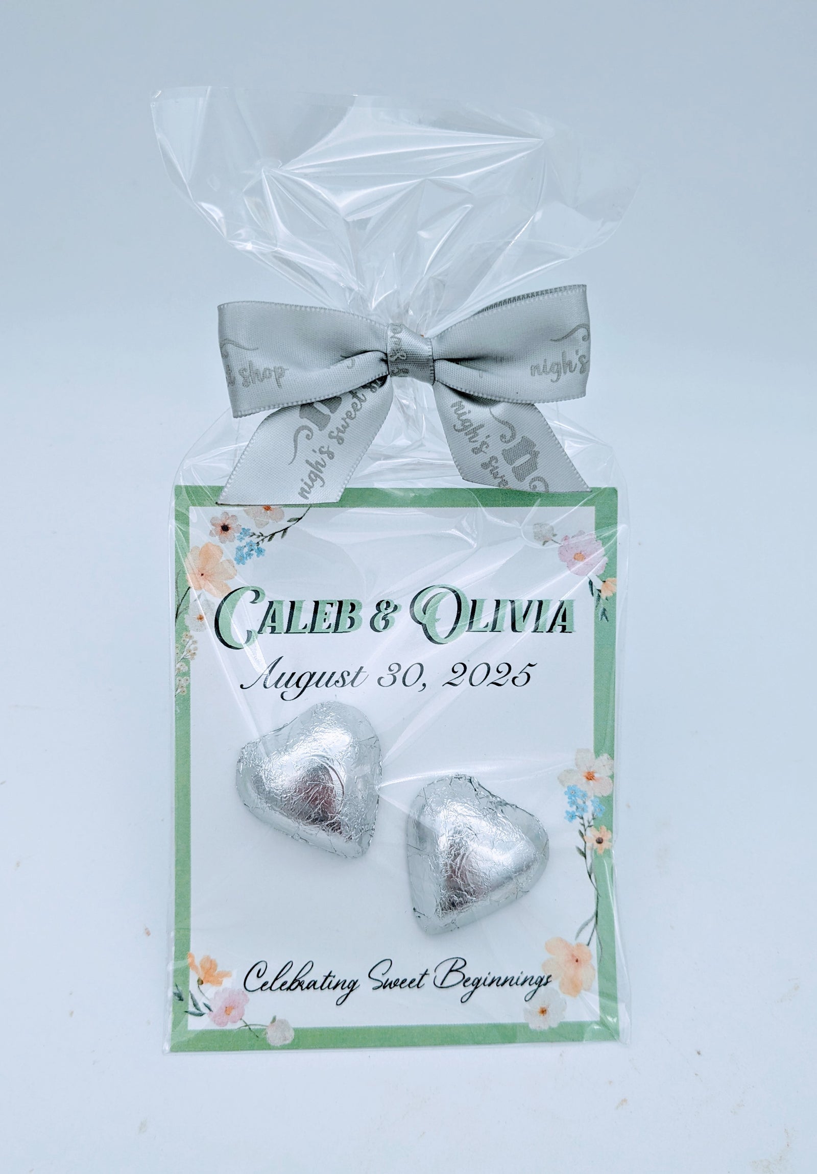 FAVOURS: Foil Hearts Card $3.49