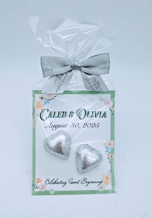 FAVOURS: Foil Hearts Card $3.49