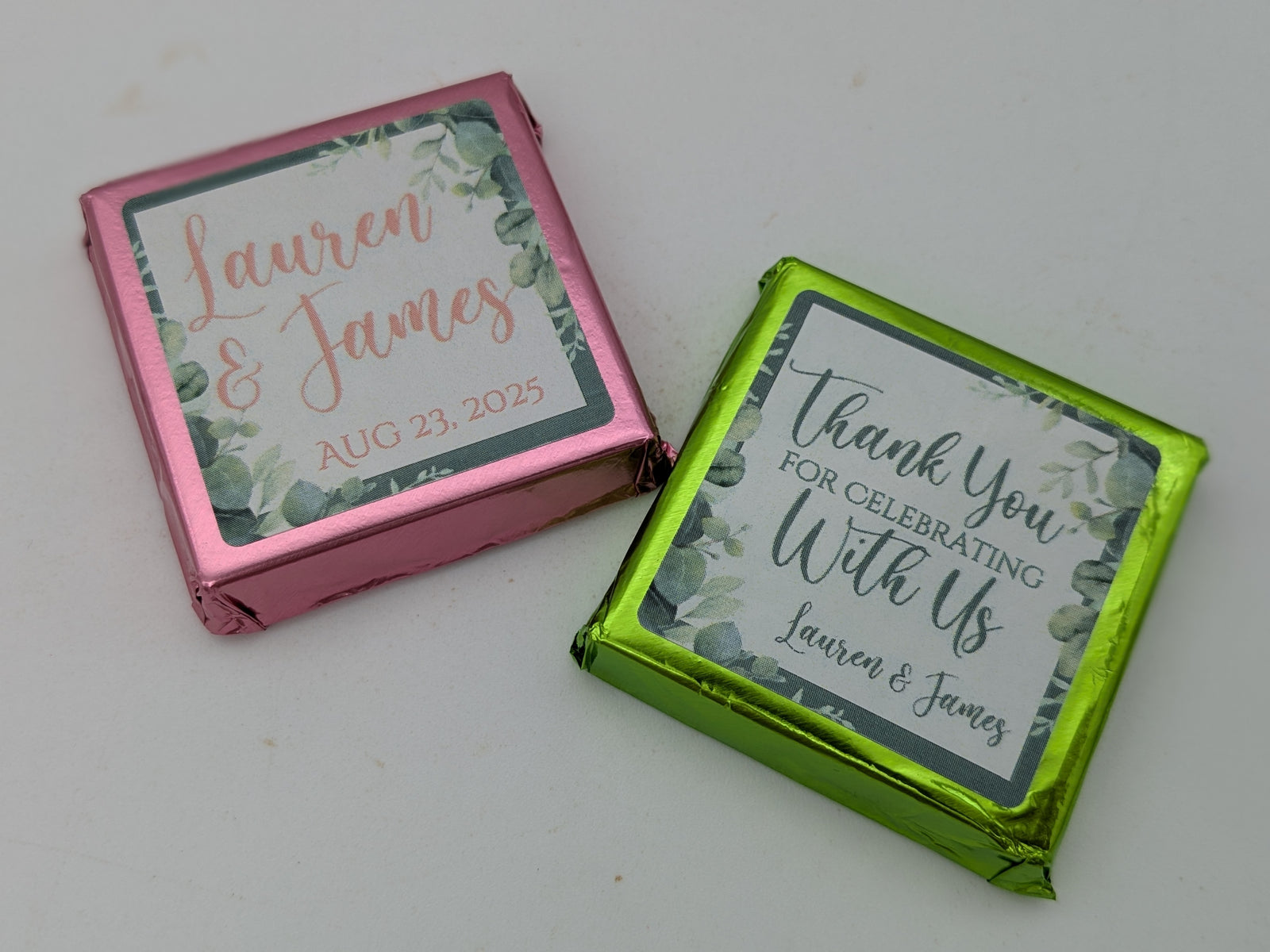 FAVOURS: Custom Foiled Chocolate Square $1.99