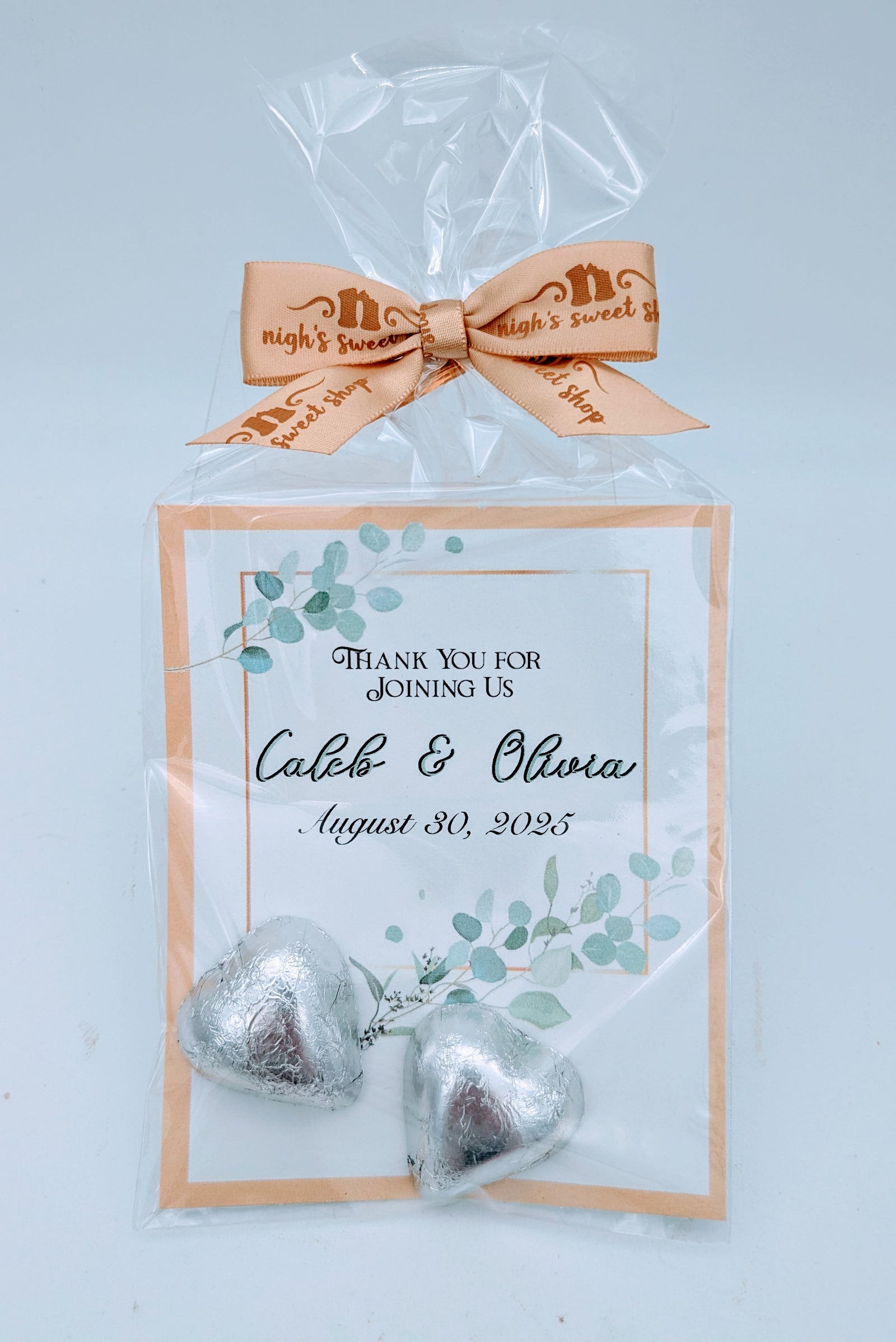 FAVOURS: Foil Hearts Card $3.49