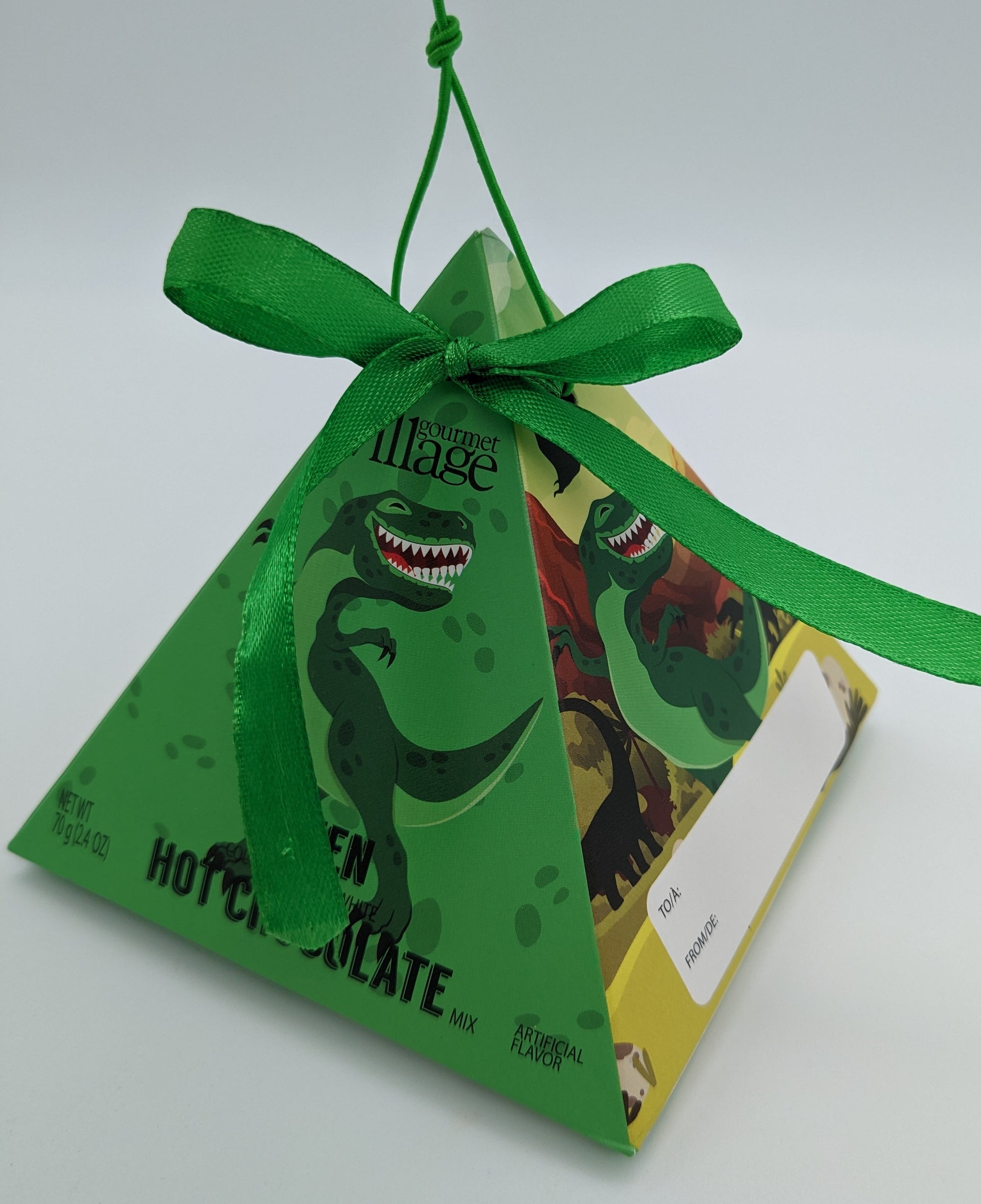 Hot Chocolate Pyramid Ornament: Dinosaur